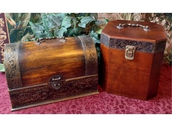 Pair Of Antique Style Wooden Boxes