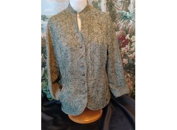 Coldwater Creek Green Tweed Jacket