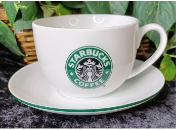 Large Starbucks Cup And Saucer