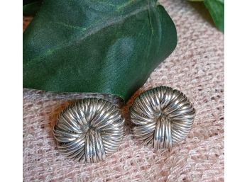Sterling Silver Button Style Earrings