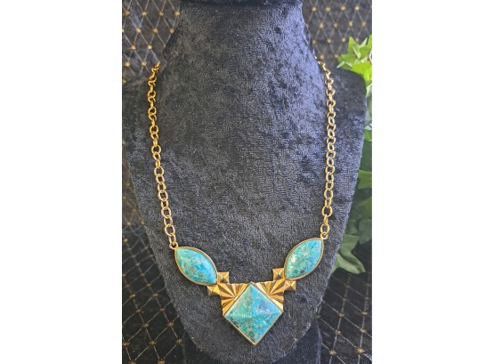 Barse Stabilized Turquoise Tribal Necklace