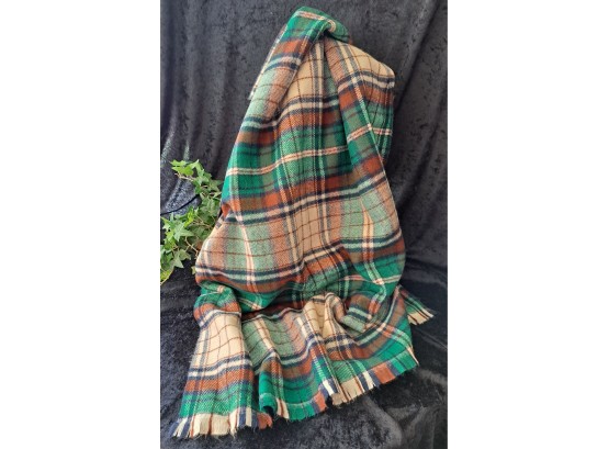 Wool And Acrylic Plaid Shawl By Look