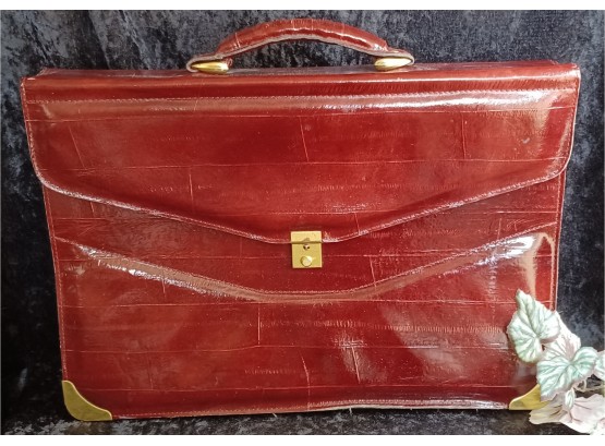 Burgundy Leather Briefcase / Bag