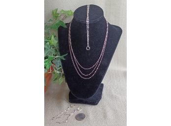 Beautiful Sterling Necklace, Bracelet And Earrings Set