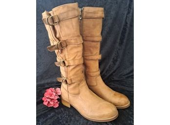 Two Lips Tan Leather Boots