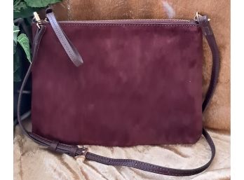 Burgundy Suede And Leather Bag By Accessorize