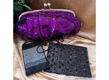 Trio Of Beaded And Sequined Evening Bags