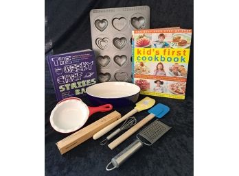 Collection Of Cook Books And Gadgets Geared Toward Kids