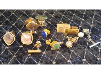 Great Collection Of Vintage Gold Filled Cufflinks And Tie Pins