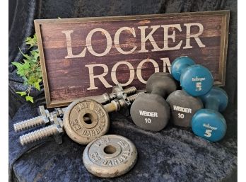 Locker Room Weights And Sign