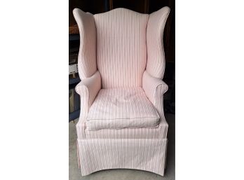 Beautiful Pink/ Gray Stripe Ralph Lauren Wingback