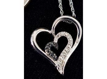 Sterling Double Heart Pendant And Chain
