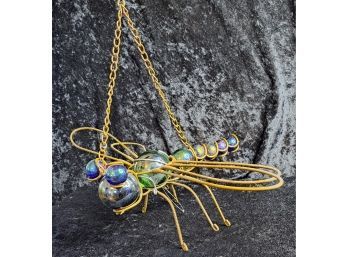 Handcrafted Brass Hanging Dragonfly  From Maine