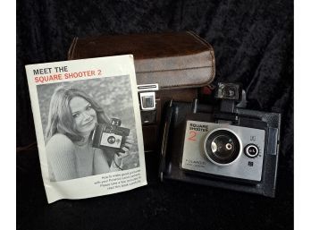 Vintage Polaroid Square Shooter 2 In Original Case