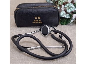 Vintage Stethoscope In Cowhide Case