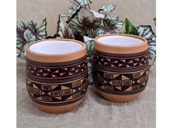 Pair Of Painted Cups/ Glasses From Chili