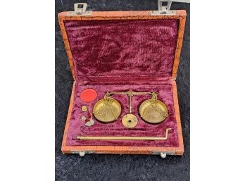 Vintage Brass Jewelry Weighing Set (as Is)