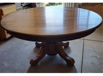 Large, Beautiful Solid Oak Pedestal Table