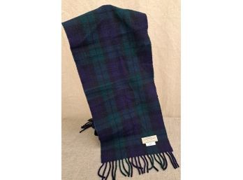 Black Watch Plaid Wool Scarf Made In Scotland