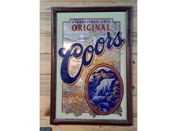 Rare Original Coors Mirror- Wheat With Waterfall