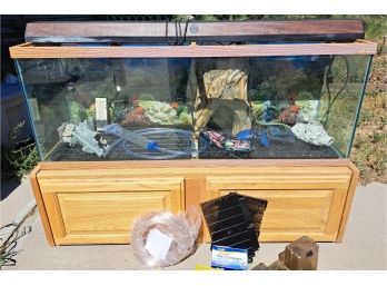 Extra Large Complete Aquarium And Oak Stand
