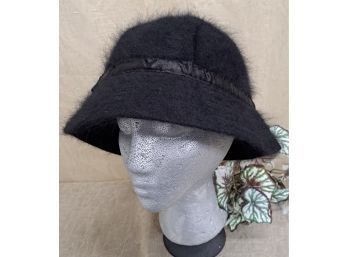 Black Angora Hat