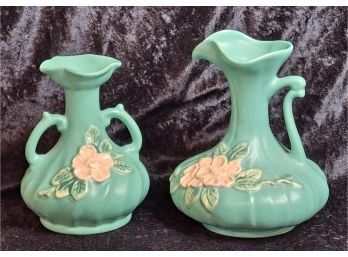 Vintage Weller Pottery 'Blossom'  Pitcher And Vase
