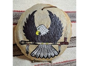 Hand Painted Stone Eagle Plaque By Redmoon