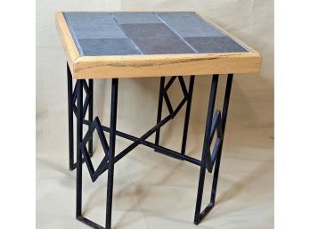 Hand Crafted End Table By Local Artist Robin Briscoe