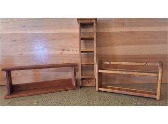 Trio Of Solid Oak Shelves