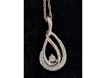 Sterling Diamond Pendant And Chain
