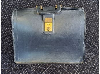 Vintage 'Mad Men' Black Leather Briefcase