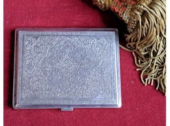 Vintage Persian Engraved Silver Cigarette Case 1920