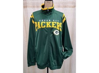 NFL Brand Packers Nylon Zip Up Jacket Large