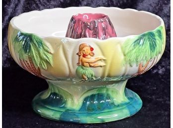 Vintage Orchids Of Hawaii Flaming Volcano Bowl