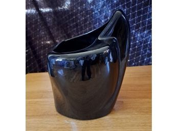 Vintage Frankoma Pottery Onyx Black Vase #6