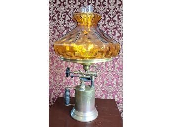 Vintage / Antique Brass Base Electrified Lamp