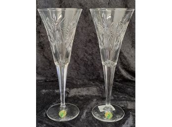 Beautiful Waterford Crystal Champagne Flutes
