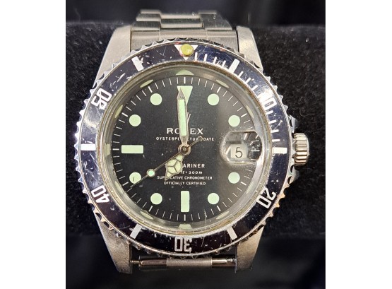 Vintage Rolex Submariner Automatic Chronometer Black Dial Men's Watch 62510h