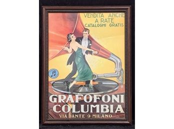 Framed Vintage Poster Grafofoni Coloumbia