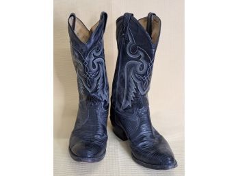 Vintage Lizard Toe Style 8539 Tony Lama Cowboy Boots Size 9 1/2E