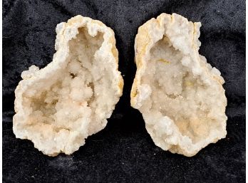 Two Gorgeous White  Agate Crystal Geodes