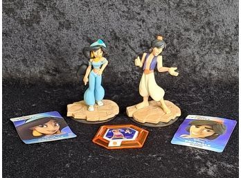 Disney Infinity 2.0, 2 Figures  Aladdin & Jasmine Both Cards, One Jasmine Power Disc