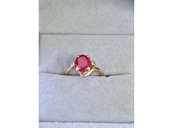 Antique 14k Gold And Ruby Ring Size 5
