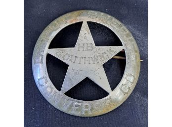 Antique Silver Authentic Deputy Sheriff Badge From Converse Colorado