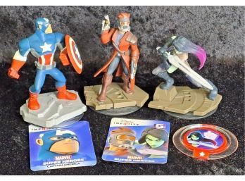 Disney Infinity Marvel 2.0 Captain America W/card, 2.0 Gamora And Star Lord W/card & Disc