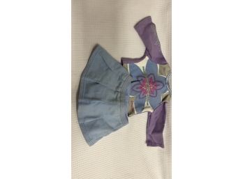 American Girl Blue Skirt And Flower  Outfit