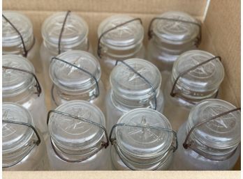 Lot Of Vintage Canning Jars Bail Handle