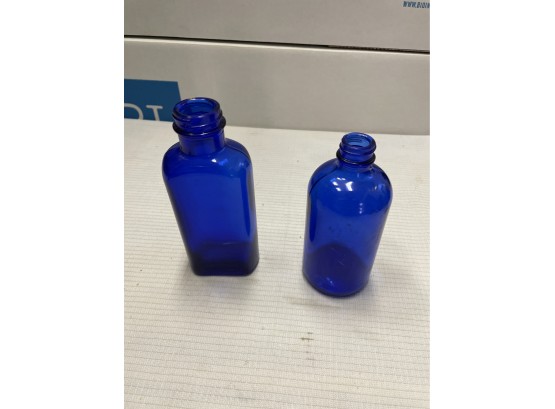 Lot Of 2- Cobalt Blue Bottles