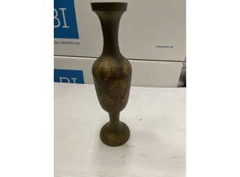Vintage Brass Vase 12 Tall